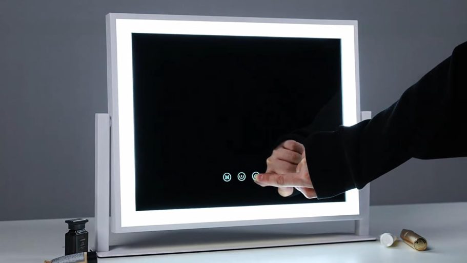 Lighted Makeup Mirror, 17.3"x13" Hollywood Vanity Mirror with Led Lights, Three Color Lighting Modes, and 5X Magnification Mirror, Smart Touch Control, 360°Rotation (White, Gift Box) - Image 9