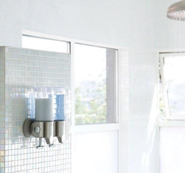 simplehuman Triple Wall Mount Shower Pump, 3 x 15 fl. oz. Shampoo and Soap Dispensers, Stainless Steel - Image 2