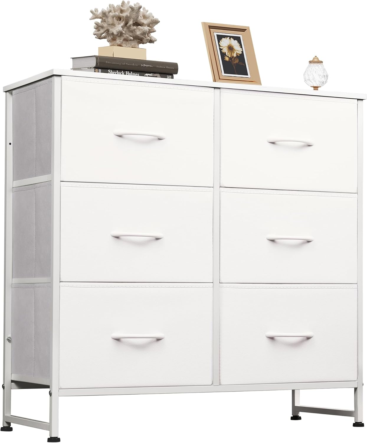WLIVE White Dresser for Bedroom, 6 Drawer Double Dresser, Fabric Storage Tower with Fabric Bins, Chest of Drawers for Closet, Living Room, Hallway - Image 9